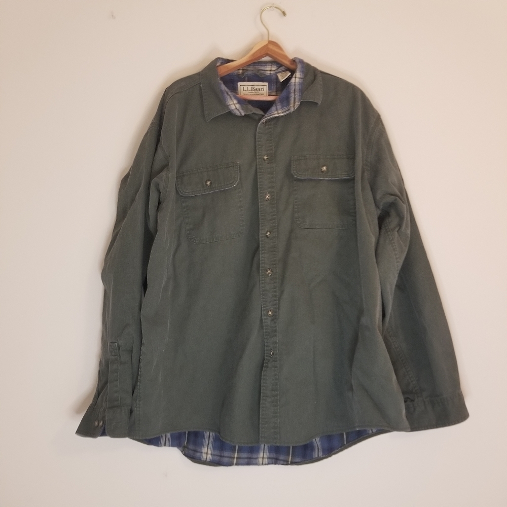 L.l.bean canvas flannel button down
